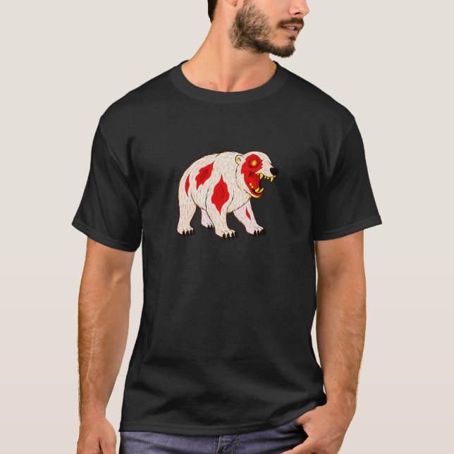 Camiseta Zombie Polar Bear Animal - Undead Scare Boo Spook (Frente)