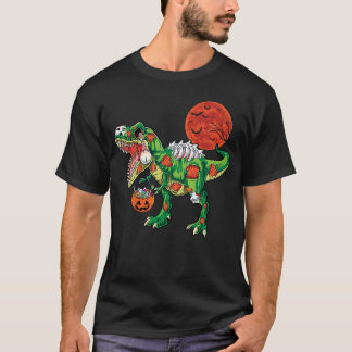 Camiseta Zombie rex dinosaur skeleton Halloween Kids costum