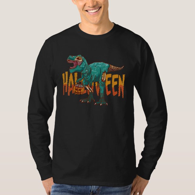 Camiseta Zombie Rex Halloween Costume Men Women Kids Rex (Frente)