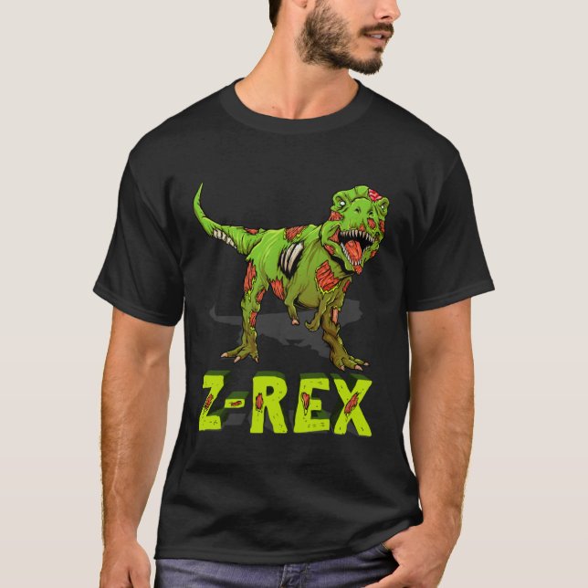Camiseta Zombie Rex Zombiesaurus Z Rex Halloween Costume Bo (Frente)