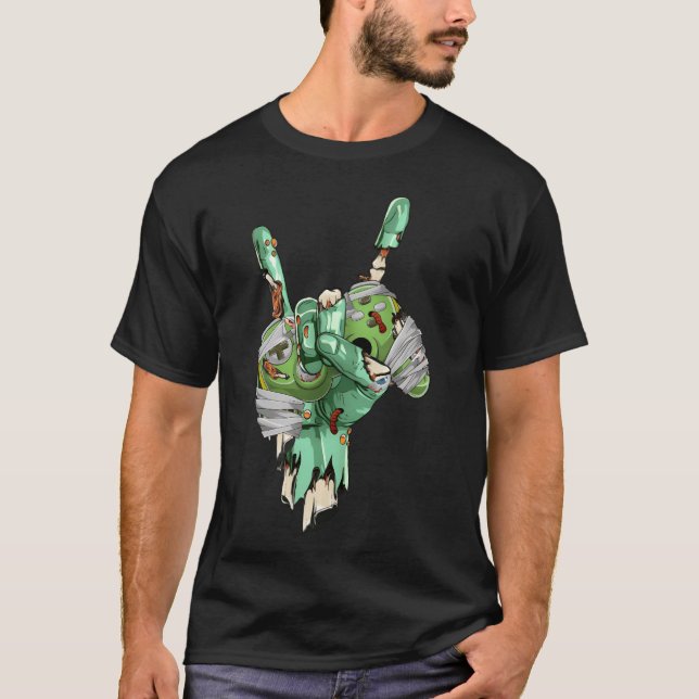 Camiseta Zombie Rock Hand Holding Mummy Gaming Controller g (Frente)