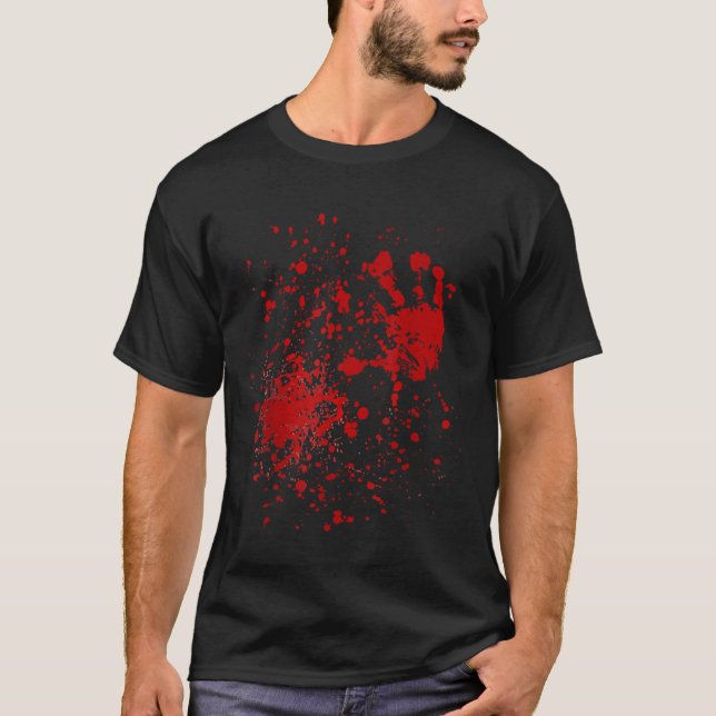 Camiseta Zombie Sangrenta Figurino de Halloween 4325 Essent (Frente)