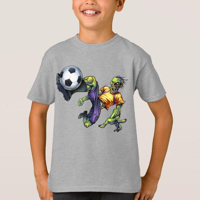 Camiseta Zombie Scary Halloween Jogador de Futebol (Frente)