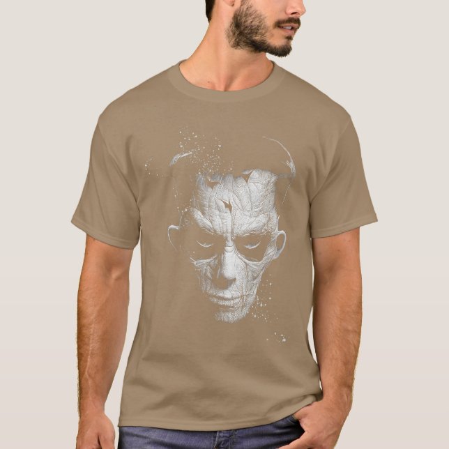 Camiseta Zombie Scary Hieroglyphic Face Undead Horror Gothi (Frente)