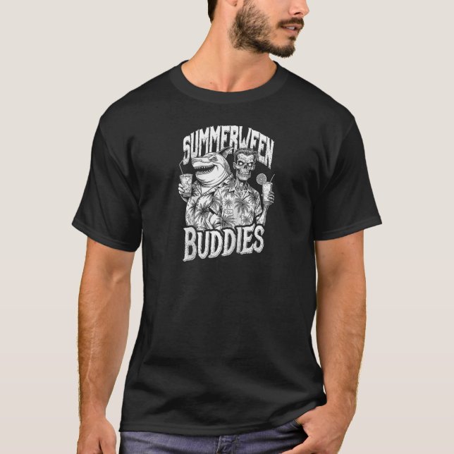 Camiseta Zombie Shark Summerbetween Funny Beach Buddies Coc (Frente)
