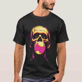 Camiseta Zombie soprando chiclete - Engraçado Halloween de