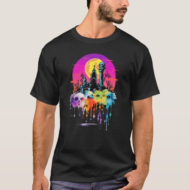 Camiseta Zombie Specter Skull Scartery Cemetery Colour Spl (Frente)