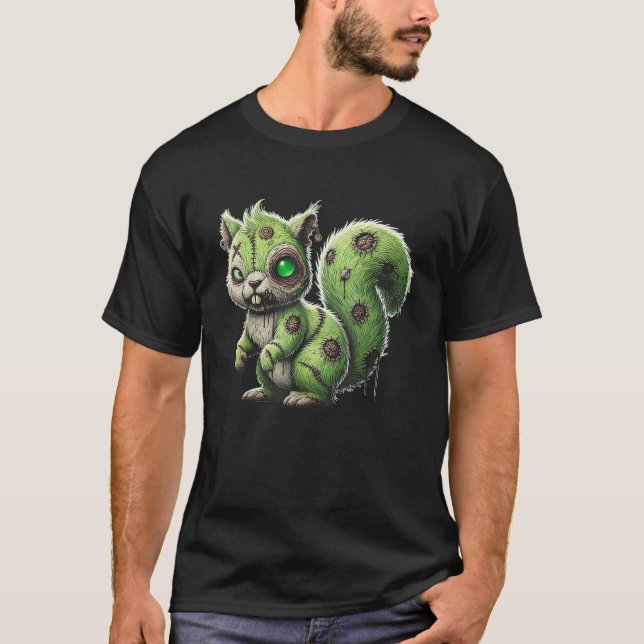 Camiseta Zombie Squirrel Halloween Zombie Zombie L (Frente)