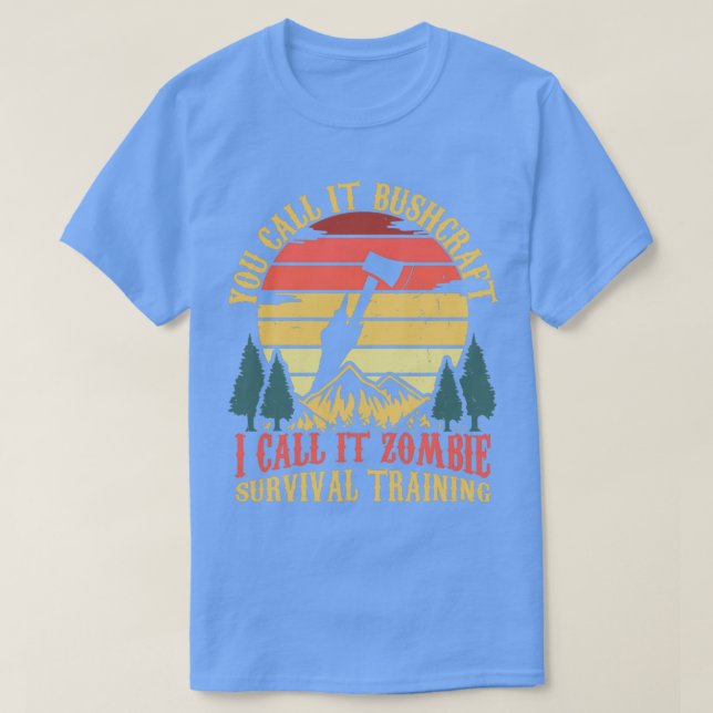 Camiseta Zombie Survival Treinando Enfeite Engraçado (Frente do Design)