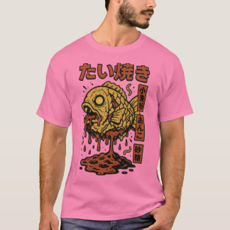 Camiseta Zombie Taiyaki - Horro de Peixes Japoneses Assusta