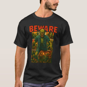 Camiseta Zombie Tee Horror Filme Poster Vintage Comic Book