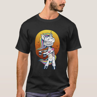 Camiseta Zombie Unicorn Apocalypse Fantasy Estilo Sunset