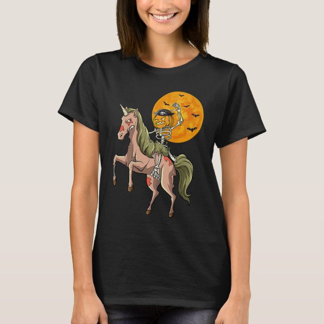 Camiseta Zombie Unicorn Pirate Skeleton Zombicorn Pirate Ha (Frente)