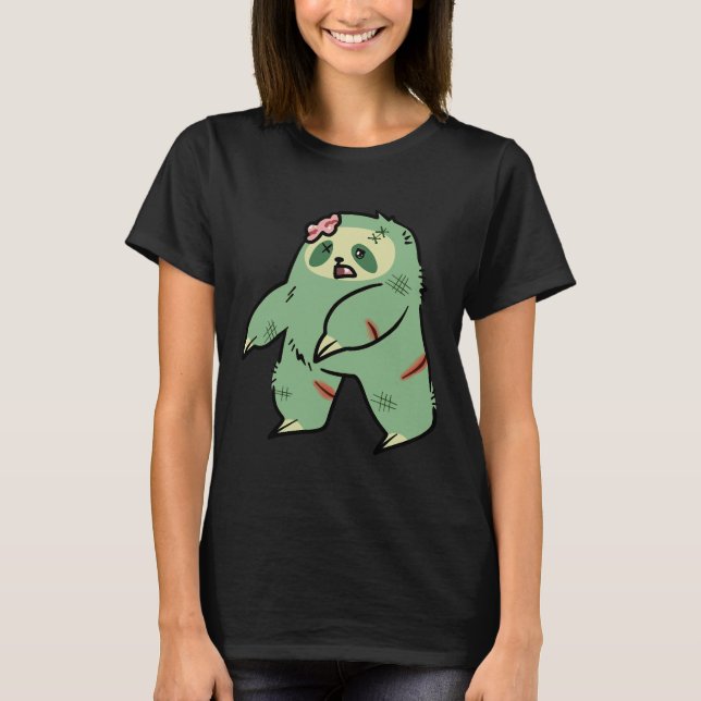 Camiseta Zombie Verde Bonita Sloth (Frente)