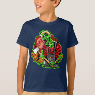 Camiseta Zombie Verde Engraçado no Halloween