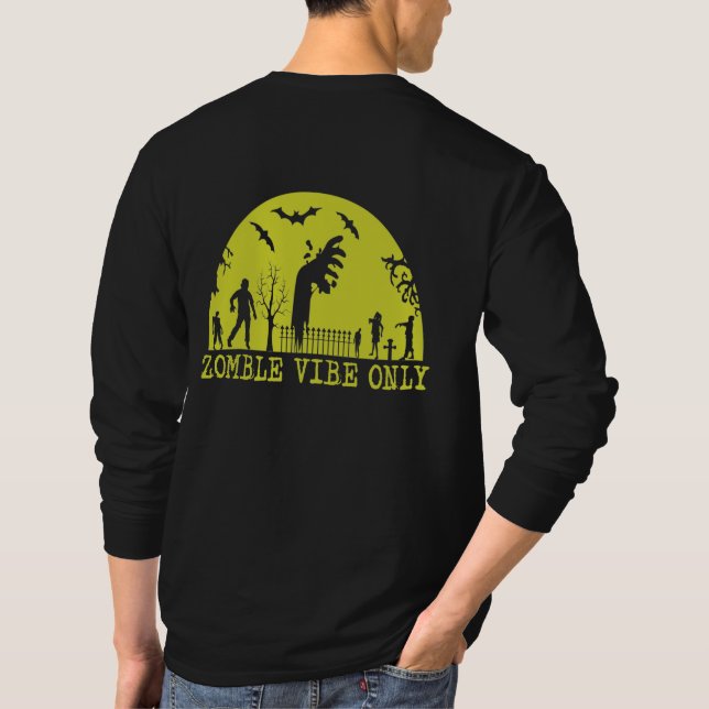 Camiseta Zombie Vibes Apenas Longa Folga (Verso)