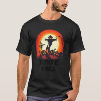 Camiseta Zombie Vibes Moonlit Graveyard Scary Boys Ad