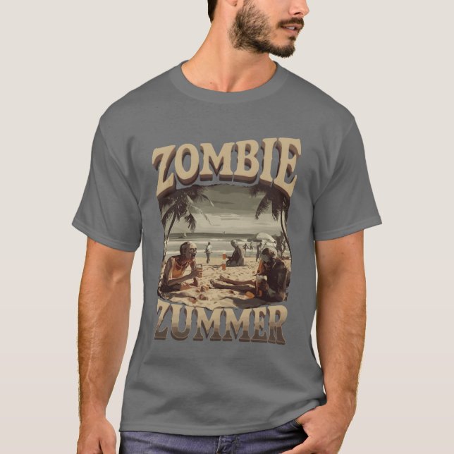 Camiseta Zombie Zummer Beach Vibes com fama de Amigos Morto (Frente)