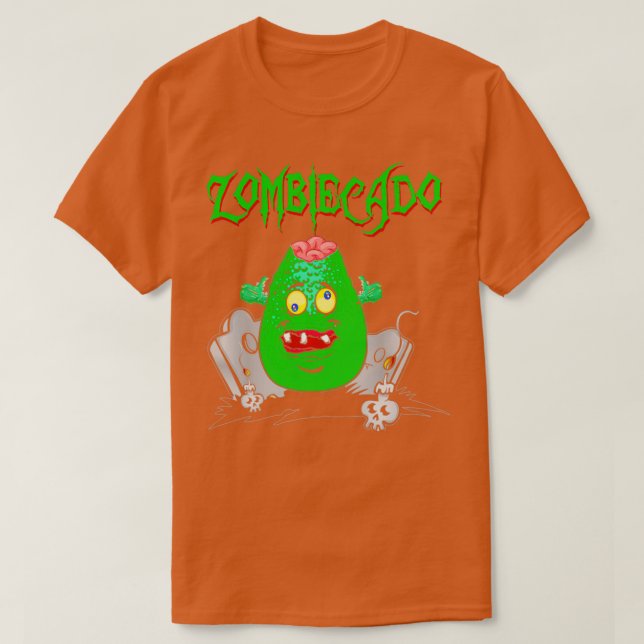 Camiseta Zombiecado Zombie Avocado Halloween Engraçado (Frente do Design)