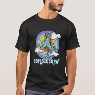 Camiseta Zombiecorn Unicórnio Zumbi Arco-íris Assustador H