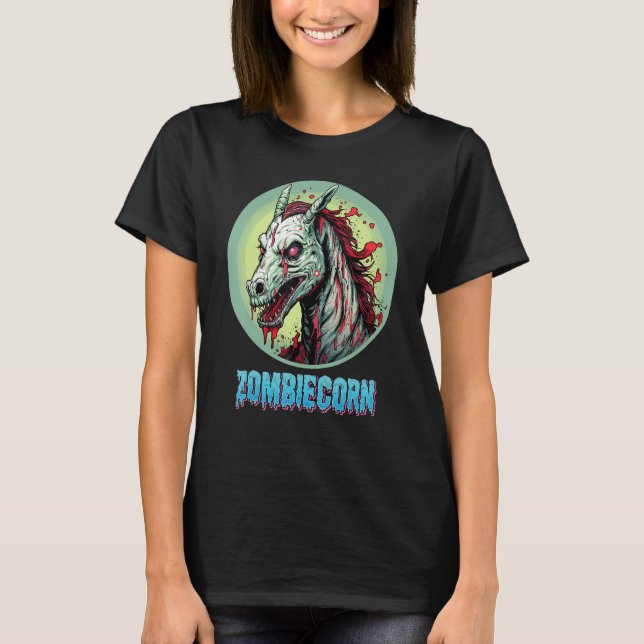 Camiseta Zombiecorn Zombie Unicorn Adoro Brainbows (Frente)