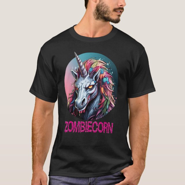 Camiseta Zombiecorn Zombie Unicorn Adoro Brainbows (Frente)