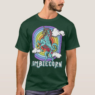 Camiseta Zombiecorn Zombie Unicorn Rainbow Scary Engraçado 