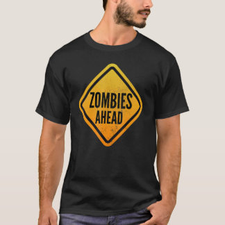 Camiseta Zombies à frente Cartazes Engraçados para Homens,