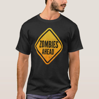 Camiseta Zombies ahead Funny Road Sign for Men, Women, Boys