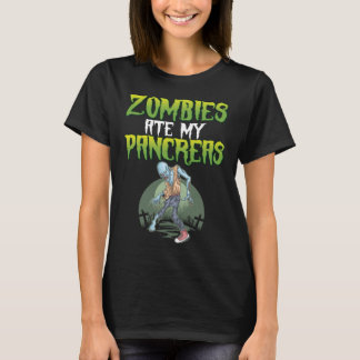 Camiseta Zombies Ate My Pancreas Diabetes Awareness Hallowe