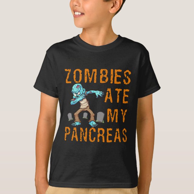 Camiseta Zombies Ate My Pancreas - Fun Diabetes  (Frente)