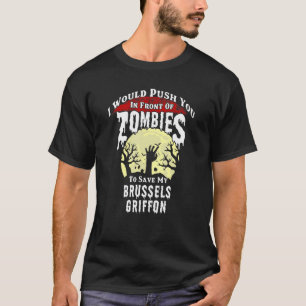 Camiseta Zombies Bruxelas Griffon Assustador Dia das Bruxas