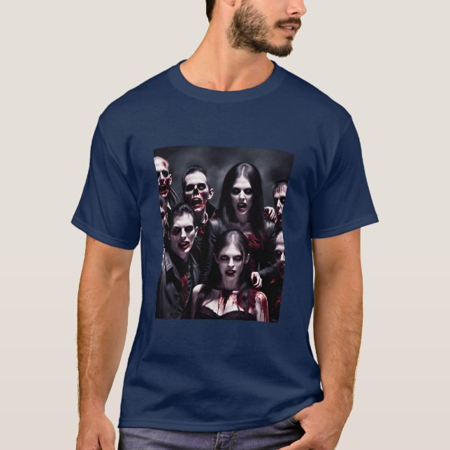 Camiseta Zombies celebra o garoto do Dia das Bruxas (Frente)