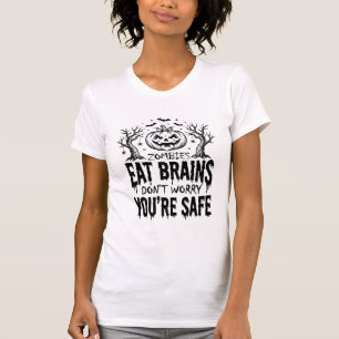 Camiseta Zombies Comem Cérebros Design de Vetor Engraçado d