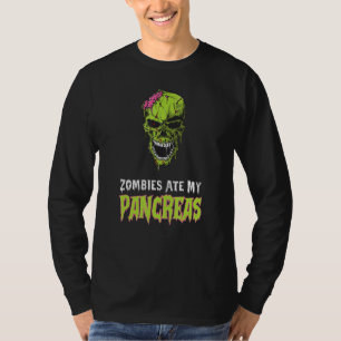 Camiseta Zombies Comem Meu Pâncreas T1d Diabetes Sensibiliz