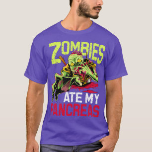 Camiseta Zombies Comem Meu Pancreino Diabetes Engraçados