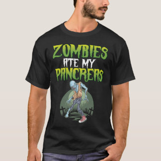 Camiseta Zombies Comeram Meu Pâncreas Conscientização sobre