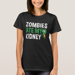 Camiseta Zombies Comeram Minha Cirurgia de Rim de Halloween