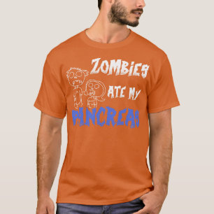 Camiseta Zombies Comeu Meu Pâncreas Engraçado Guerreiro T1D
