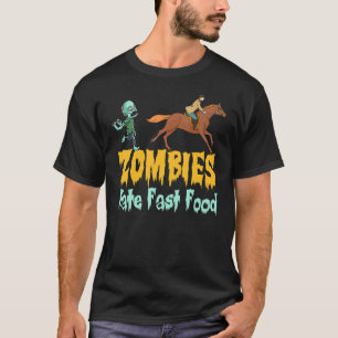 Camiseta Zombies do Halloween Equestres odeiam Comida rápid