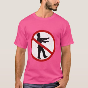 Camiseta Zombies Engraçados Proíbem Sinais Humorosos Presen