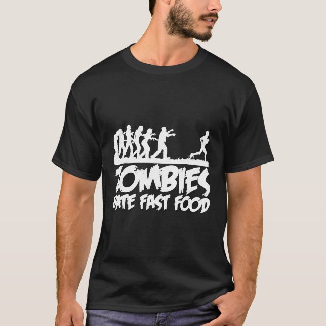 Camiseta Zombies Odeiam Comida Rápida divertido Corredor de (Frente)