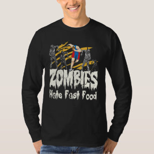 Camiseta Zombies Odeiam Comida Rápida Eu Halloween Correndo