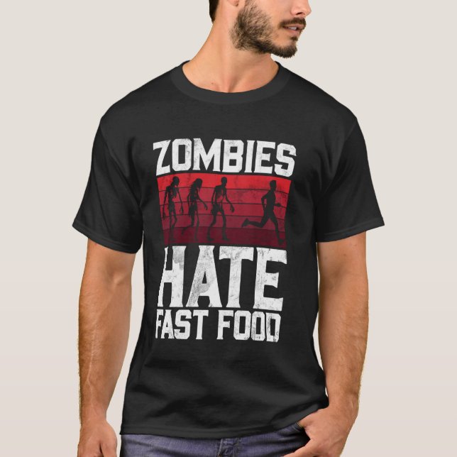 Camiseta Zombies Odeiam Fast Food Zumbi (Frente)