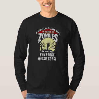 Camiseta Zombies Pembroke Welsh Corgi Assustador Halloween