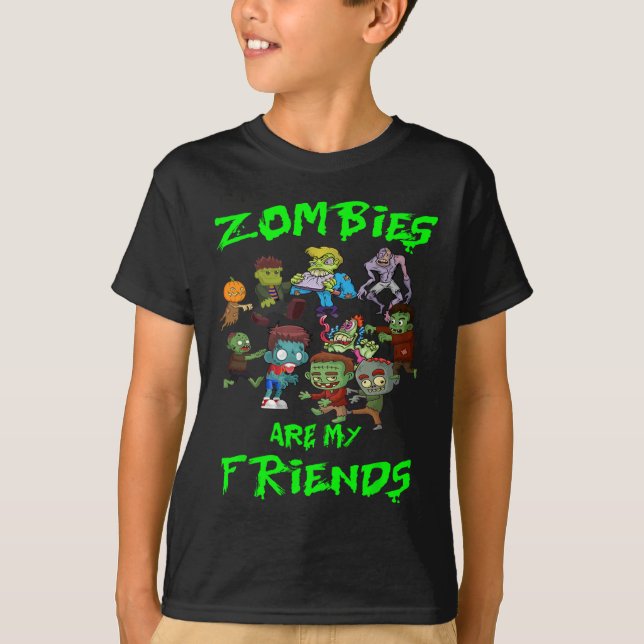 Camiseta Zombies São Meus Amigos Halloween (Frente)