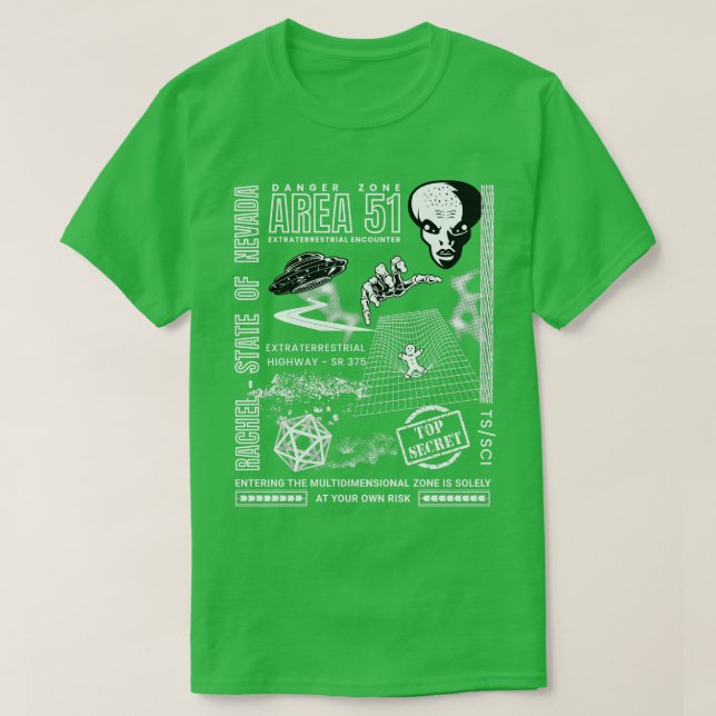 Camiseta Zona 51 Zona de encontro (Frente do Design)