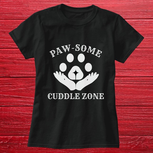 Camiseta Zona de Abraço de Pata de Gato Divertida e Moderna (Criador carregado)