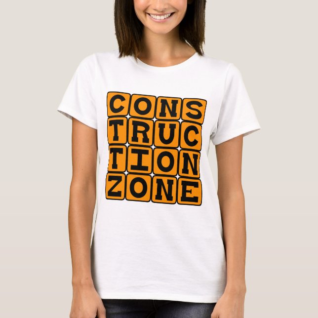 Camiseta Zona de Construção, Área de Capacete (Frente)