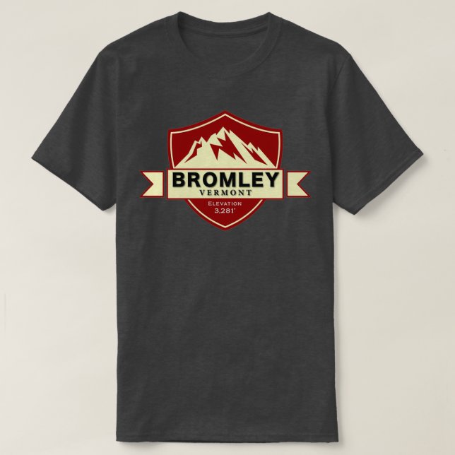 Camiseta Zona de Esqui Bromley Mountain Resort Vermont Stic (Frente do Design)